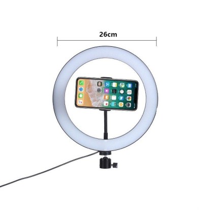 PRO Ringlight Lamp met Statief 70-200 cm / Make Up en Selfie incl bluetooth afstandsbediening - 10 inch LED voor Instagram / Youtube / streaming